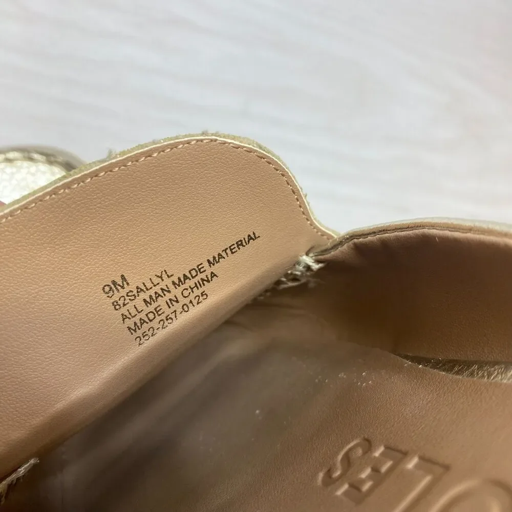 Aerosoles Sally Mule Slip On‎ Loafers Women's Size 9 M Metallic Gold Comfort